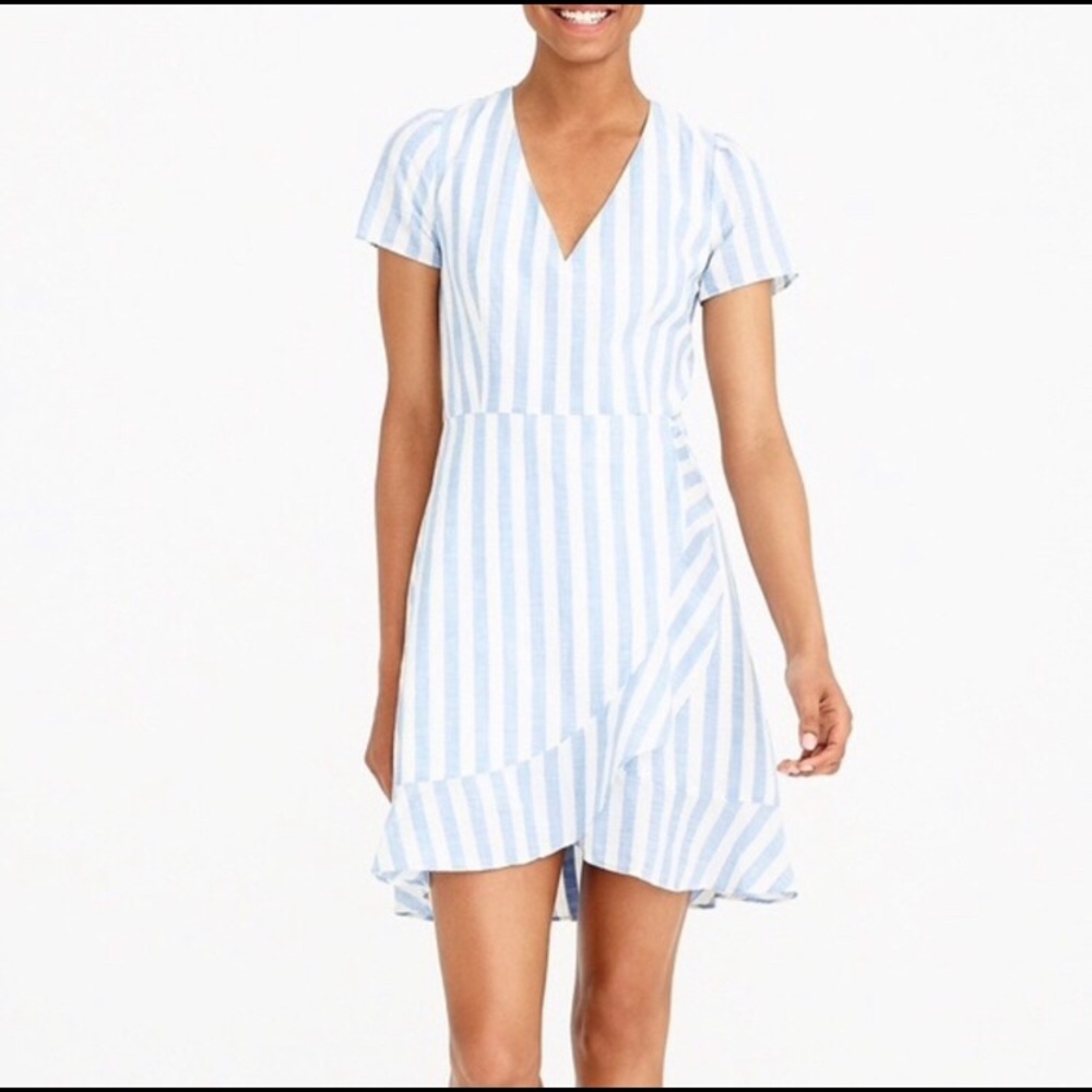 J Crew Coastal Preppy Faux Wrap Dress